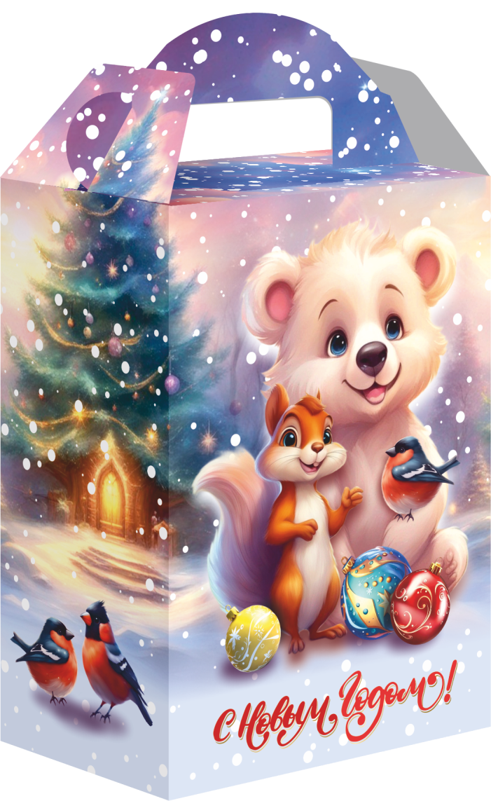 Коробка новогодняя подарочная Умка и друзья, 160х100х230 (+63) мм — изображение 4